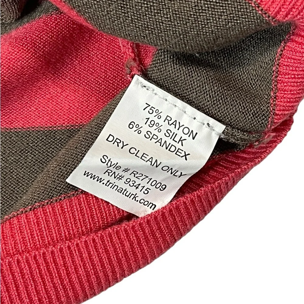 ⚡️SOLD⚡️Trina Turk Vintage Y2K Striped Slip Strappy Silk Blend Knit Dress Pink - Picture 10 of 16